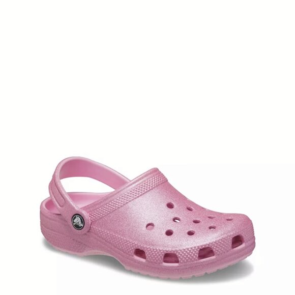 NEW Crocs Sizes C11 - J1 Kids' Classic Glitter Clog - Pink Tweed Glitter - Picture 2 of 7